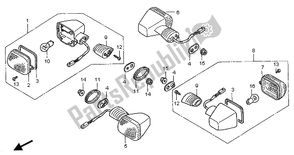 Tutte le parti per il Winker del Honda VTR 1000 SP 2001