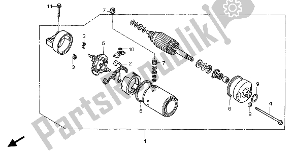 All parts for the Starting Motor of the Honda CBR 600F 1997
