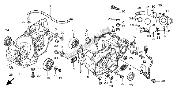 All parts for the Crankcase of the Honda CRF 450R 2009