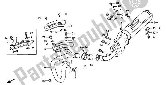 Tutte le parti per il Silenziatore Di Scarico del Honda NX 250 1990