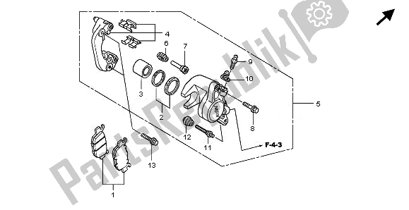 Alle onderdelen voor de Achter Remklauw van de Honda SH 125 2010