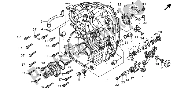 All parts for the Rear Case of the Honda GL 1500A 1995