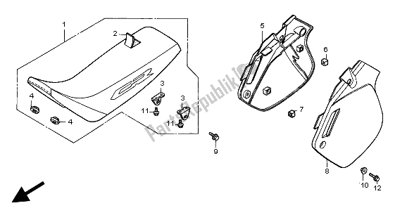 Todas las partes para Asiento Y Cubierta Lateral de Honda CR 500R 1999