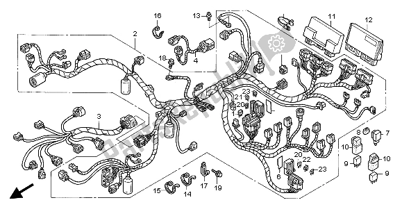 All parts for the Wire Harness of the Honda ST 1300A 2002