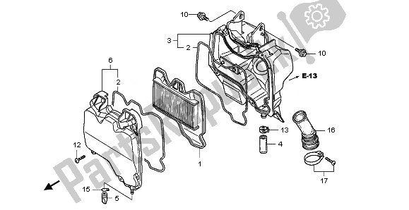 All parts for the Air Cleaner of the Honda ANF 125 2011