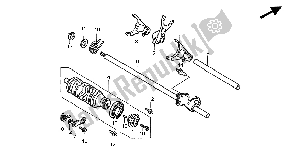 Tutte le parti per il Tamburo Del Cambio del Honda CB 900F Hornet 2002