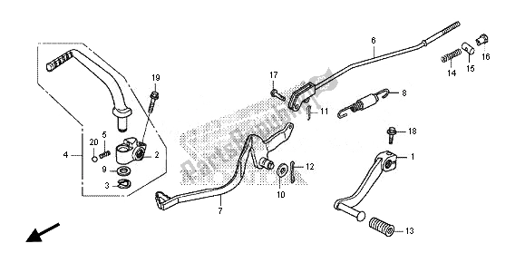 All parts for the Pedal of the Honda CRF 125F SW 2014