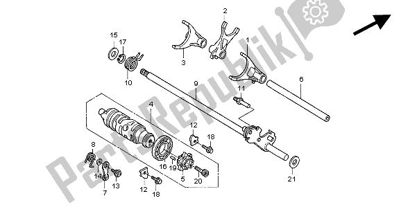 Todas las partes para Tambor De Cambio De Marchas de Honda CBR 1100 XX 2000