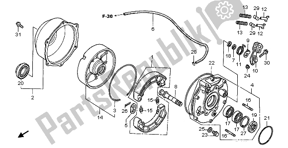 Todas las partes para Panel De Freno Trasero de Honda TRX 450 FE Fourtrax Foreman ES 2004