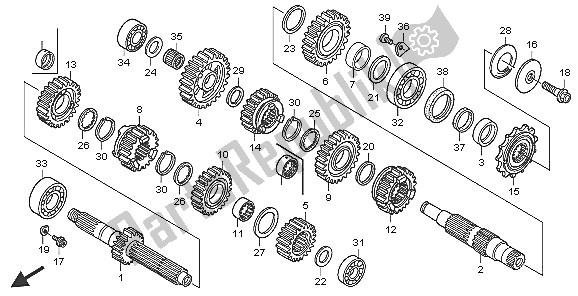 Tutte le parti per il Trasmissione del Honda CRF 450X 2005