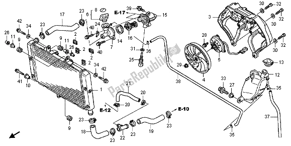 Alle onderdelen voor de Radiator van de Honda CBF 1000 FS 2012