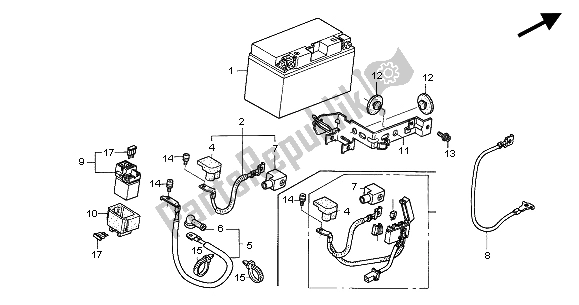 All parts for the Battery of the Honda CBF 500 2004