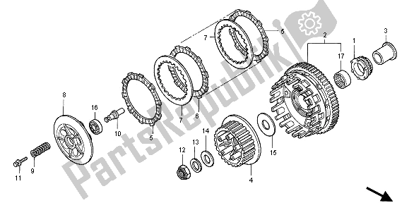 All parts for the Clutch of the Honda CBR 600F 2001