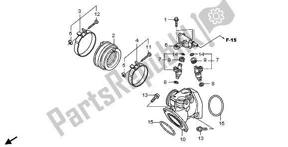 Alle onderdelen voor de Inlaatspruitstuk van de Honda VT 750 CA 2009