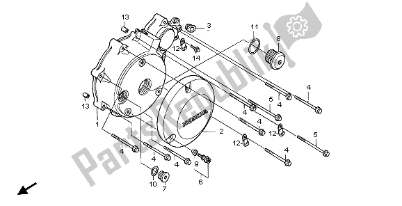 Wszystkie części do Lewa Pokrywa Skrzyni Korbowej Honda VT 750 CA 2007