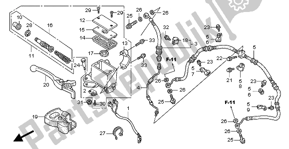 Todas las partes para Fr. Cilindro Maestro Del Freno de Honda TRX 450 ER Sportrax 2009