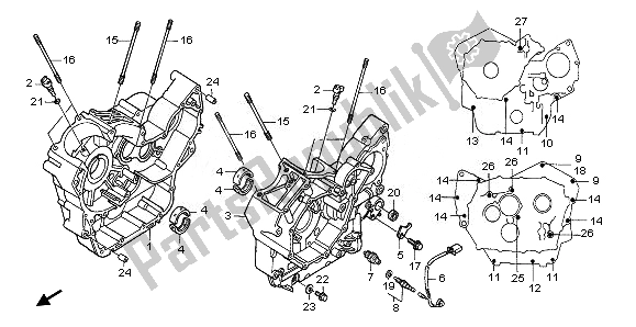 All parts for the Crankcase of the Honda NT 700V 2008