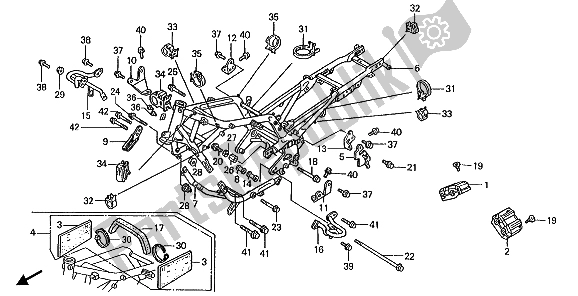 Todas as partes de Corpo Da Moldura do Honda ST 1100 1990