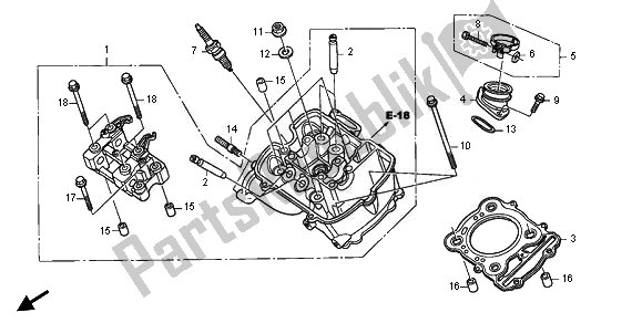 All parts for the Front Cylinder Head of the Honda XL 700V Transalp 2011