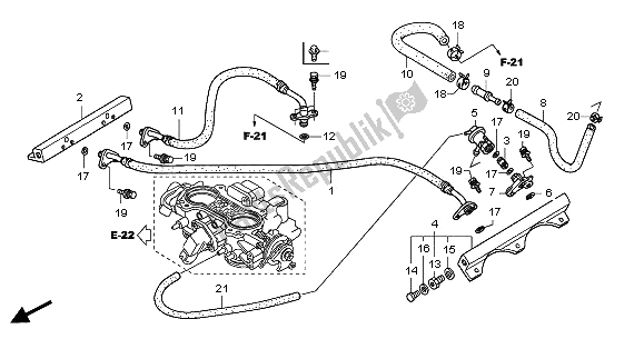 Toutes les pièces pour le Corps De Papillon (tubulure) du Honda GL 1800A 2001