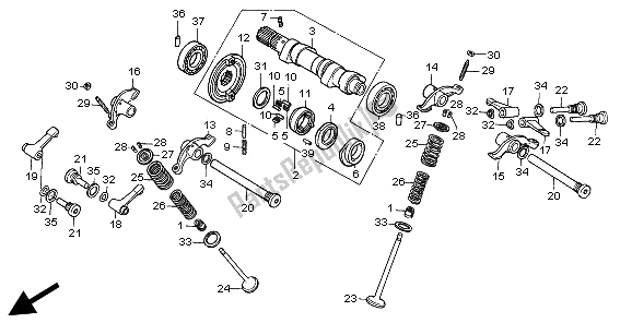 Tutte le parti per il Albero A Camme E Valvola del Honda XR 600R 1995