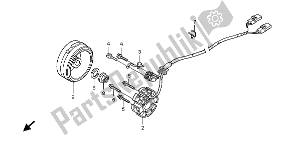 All parts for the Generator of the Honda CRF 250R 2009