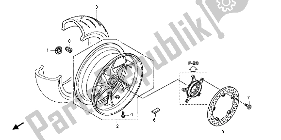 Todas las partes para Rueda Trasera de Honda VFR 1200F 2012