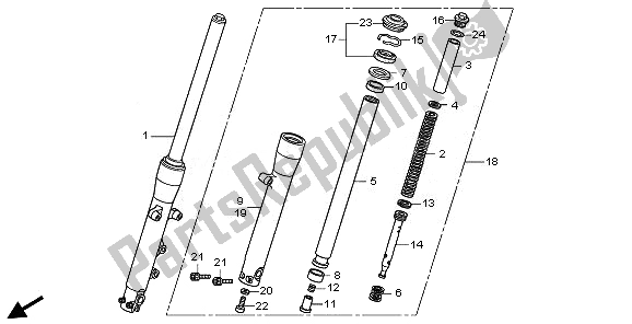 Todas las partes para Tenedor Frontal de Honda VT 750C2S 2011