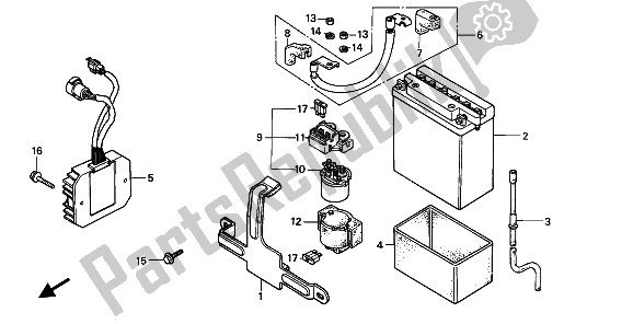 All parts for the Battery of the Honda XRV 750 Africa Twin 1991