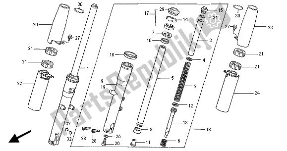 Tutte le parti per il Forcella Anteriore del Honda VT 1100C2 2000