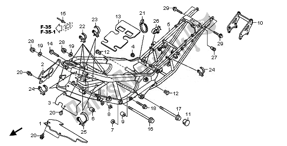 All parts for the Frame Body of the Honda XL 1000V 2010