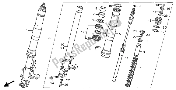 Toutes les pièces pour le Fourche Avant du Honda CBR 1000 RR 2006