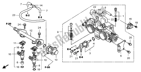 All parts for the Throttle Body of the Honda FJS 400A 2011