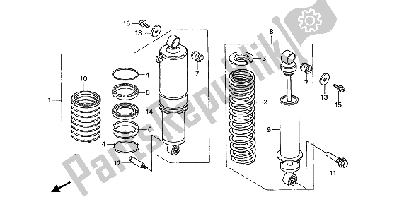 Tutte le parti per il Cuscino Posteriore del Honda GL 1500 1989