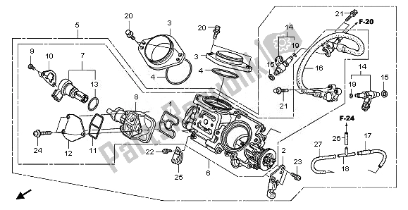 Tutte le parti per il Corpo Farfallato del Honda NSA 700A 2008