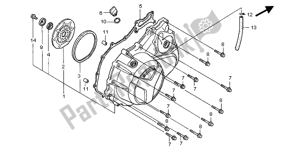 Tutte le parti per il Coperchio Carter Destro del Honda XL 1000V 2001