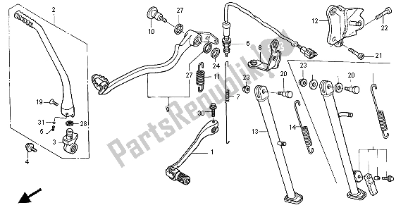 Todas las partes para Pedal Y Soporte de Honda XR 650R 2007