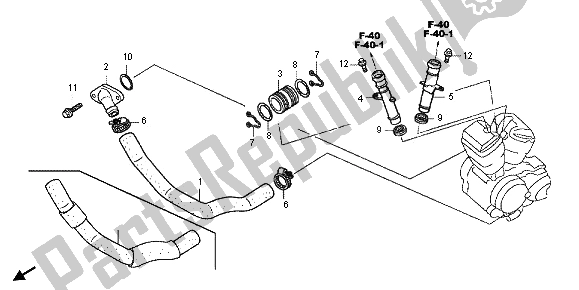 All parts for the Water Pipe of the Honda VT 750C2B 2012