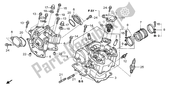 All parts for the Cylinder Head of the Honda TRX 650 FA Fourtrax Rincon 2004