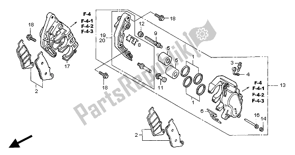 Tutte le parti per il Pinza Freno Anteriore del Honda CB 600F Hornet 2005