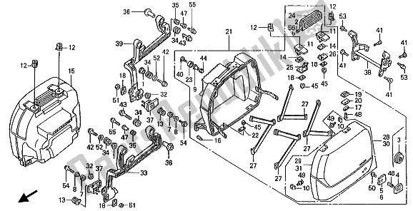 All parts for the Saddlebag of the Honda ST 1100A 1993