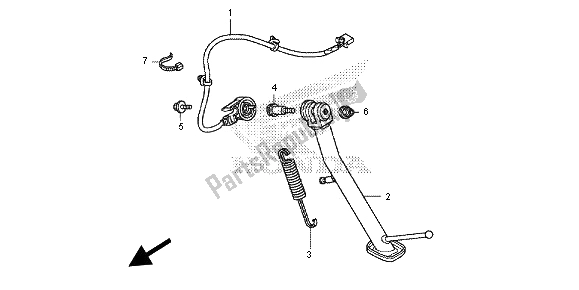 All parts for the Stand of the Honda NC 700S 2012