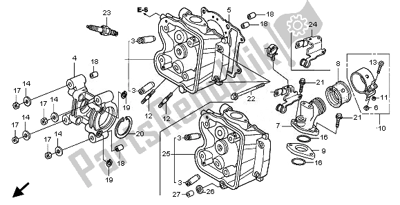All parts for the Cylinder Head of the Honda FES 125 2008