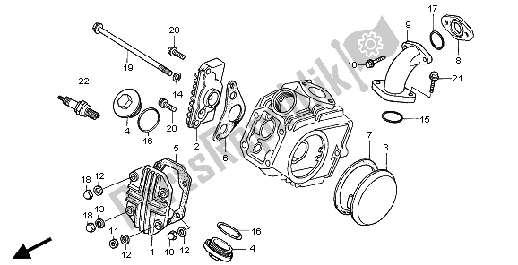 Tutte le parti per il Coperchio Della Testata del Honda XR 70R 1997