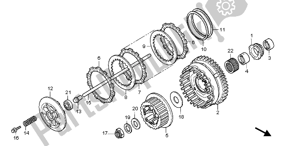 All parts for the Clutch of the Honda CBF 1000 2006