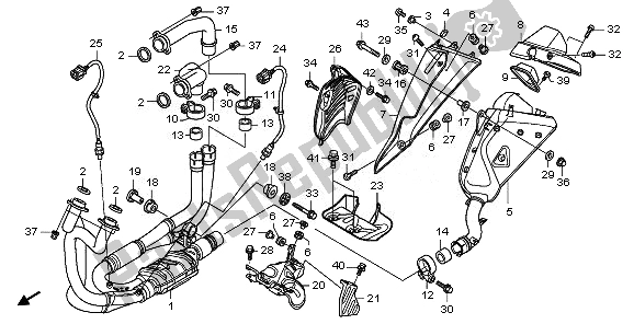 Tutte le parti per il Silenziatore Di Scarico del Honda VFR 1200 FDA 2010