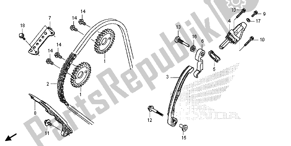 Tutte le parti per il Catena A Camme E Tenditore del Honda CBR 600 RR 2013