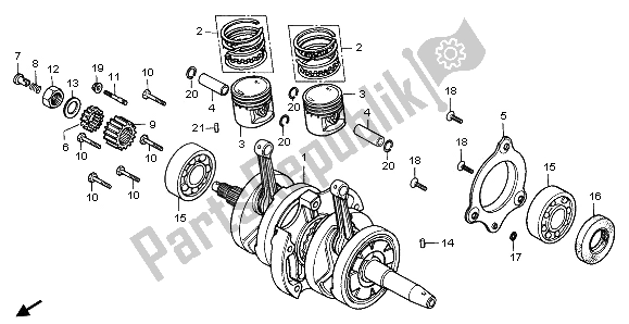 Todas as partes de Virabrequim E Pistão do Honda CMX 250C 1996