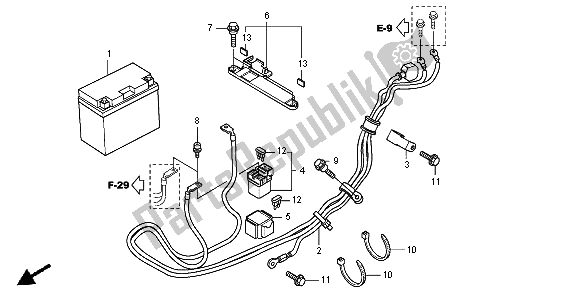 All parts for the Battery of the Honda SH 300R 2008