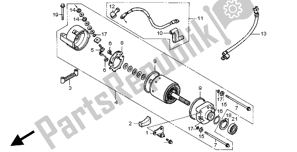 All parts for the Starting Motor of the Honda NX 650 1997